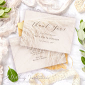 Elegante Boho Pampasgras Bruiloft Bedankkaart