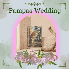 Elegante Boho Pampasgras Trouwuitnodiging Kaart