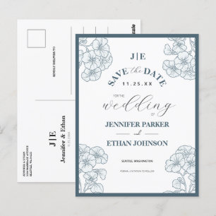Elegante Boho Pansy Botanical Bewaar de datum Briefkaart