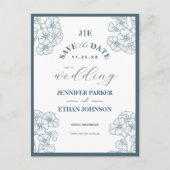 Elegante Boho Pansy Botanical Bewaar de datum Briefkaart (Voorkant)