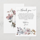 Elegante Boho Pastel Bloeit Bloemen Bloemen Bloeme Bedankkaart (Voorkant / Achterkant)