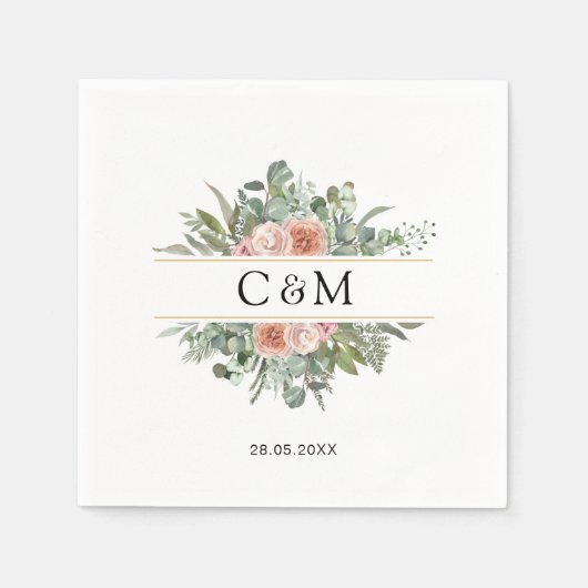 Elegante Boho Pastel Eucalyptus Servet (Voorkant)