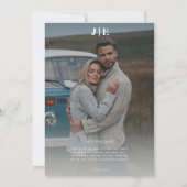 Elegante Boho Peony Botanische Fotobruiloft Save The Date (Achterkant)