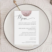 Elegante Boho Pink Blush Moon | bruiloftsdiner Menu