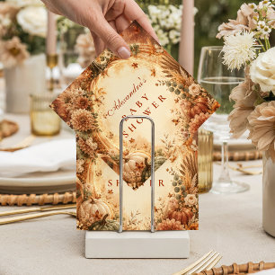 Elegante Boho Pompoen Baby Shower Servet