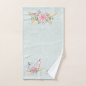 Elegante Boho Pompoen pampas gras Gepersonaliseerd Bad Handdoek (Handdoek)