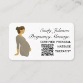 Elegante Boho Prenatale Massage Therapeut QR Code Visitekaartje (Voorkant)