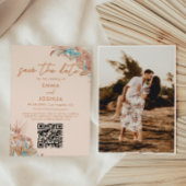 Elegante Boho QR Code Bruiloft Save The Date