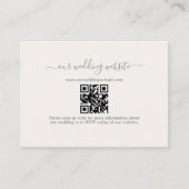 Elegante Boho QR Code Sage Groene Bruiloft Website Informatiekaartje (Voorkant)
