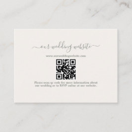 Elegante Boho QR Code Sage Groene Bruiloft Website Informatiekaartje