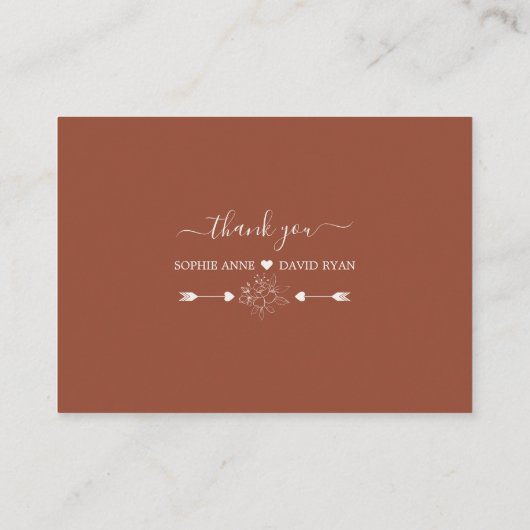 Elegante Boho QR Code Terracotta Bruiloft Website Informatiekaartje (Achterkant)