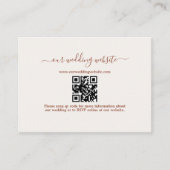 Elegante Boho QR Code Terracotta Bruiloft Website Informatiekaartje (Voorkant)