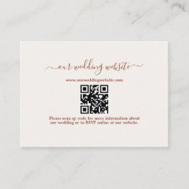 Elegante Boho QR Code Terracotta Bruiloft Website Informatiekaartje