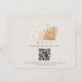Elegante Boho QR Code Wedding RSVP Informatiekaartje (Voorkant / Achterkant)