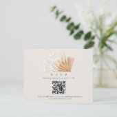 Elegante Boho QR Code Wedding RSVP Informatiekaartje (Staand voorkant)