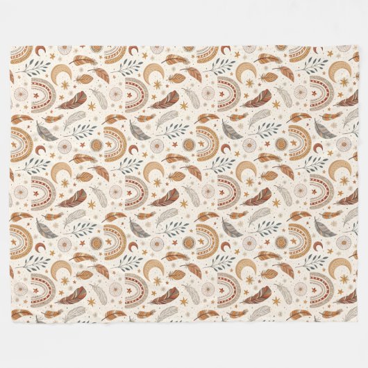 Elegante Boho Rainbow Gooi Warm Artistic Touch Fleece Deken (Voorkant (Horizontaal))