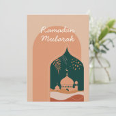 Elegante Boho Ramadan Mubarak Kaart (Staand voorkant)