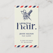 Elegante Boho Red Blue Schaar Hair Stylist Visitekaartje (Voorkant)