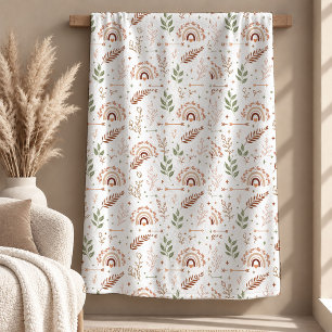 Elegante Boho Regenbogen Bladeren Worpdeken Decor Fleece Deken
