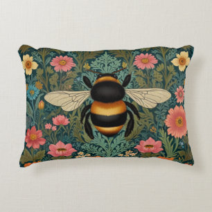 Elegante boho retro hommel lente bloemen accent kussen