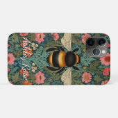 Elegante boho retro hommel lente bloemen Case-Mate iPhone case (Achterkant (horizontaal))