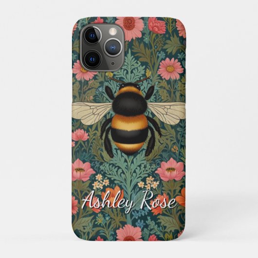 Elegante boho retro hommel lente bloemen Case-Mate iPhone case (Achterkant)