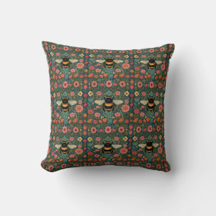Elegante boho retro hommel lente bloemen  kussen