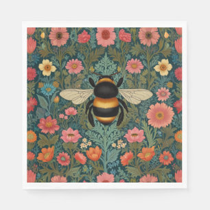 Elegante boho retro hommel lente bloemen servet