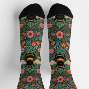 Elegante boho retro hommel lente bloemen  sokken