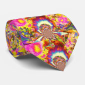 Elegante boho retro zonnebloemen roze gele bloemen stropdas (Opgerold)