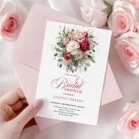 Elegante Boho Rode Blush Gouden Bloem Bruiloft Fee