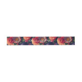 Elegante boho rood sinaasappel paarse bloemen uitnodigingen wikkel (Vlak)