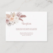 Elegante Boho Roos Gouden Bloemen Huwelijk Informatiekaartje (Voorkant)