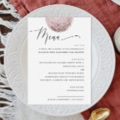 Elegante Boho Roze Blush Maan | Trouwdiner Menu