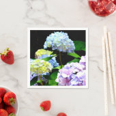 Elegante boho roze paarse blauw bloemen hortensia' servet (Insitu)
