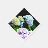 Elegante boho roze paarse blauw bloemen hortensia' servet (Hoek)