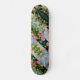 Elegante boho Roze rode waterverf rozen Persoonlijk Skateboard