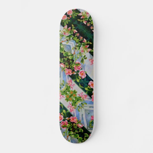 Elegante boho Roze rode waterverf rozen Persoonlijk Skateboard (Voorkant)