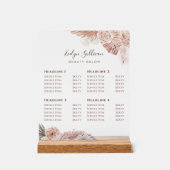 Elegante Boho Rozen prijslijst Acryl teken Bord (Voorkant)