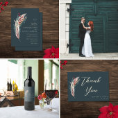 Elegante Boho Rustiek Pampas & Groene Dennen Groen Menu