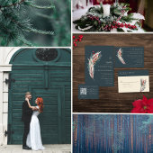 Elegante Boho Rustiek Pampas & Groene Dennen Groen Menu