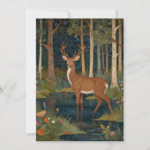 Elegante boho rustieke bos herten kaart (Voorkant)