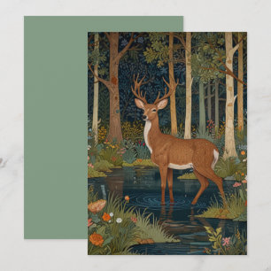 Elegante boho rustieke bos herten kaart