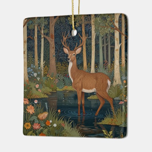 Elegante boho rustieke bos herten keramisch ornament (Links)