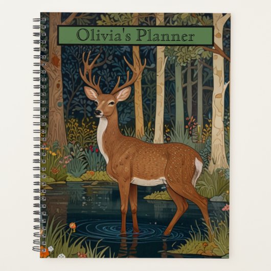 Elegante boho rustieke bos herten planner (Voorkant)