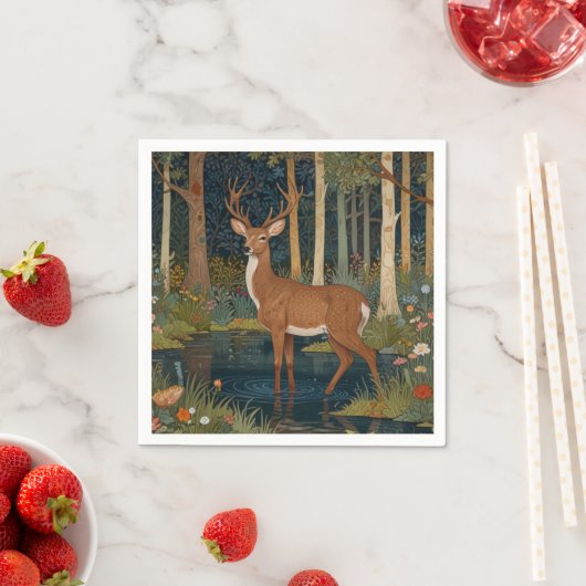 Elegante boho rustieke bosherten kunst servet (Insitu)