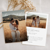 Elegante Boho Rustieke QR Code Fotobruiloft Kaart