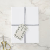 Elegante Boho Sage Crème Bloempatroon Cadeaulabel (Met Touw)