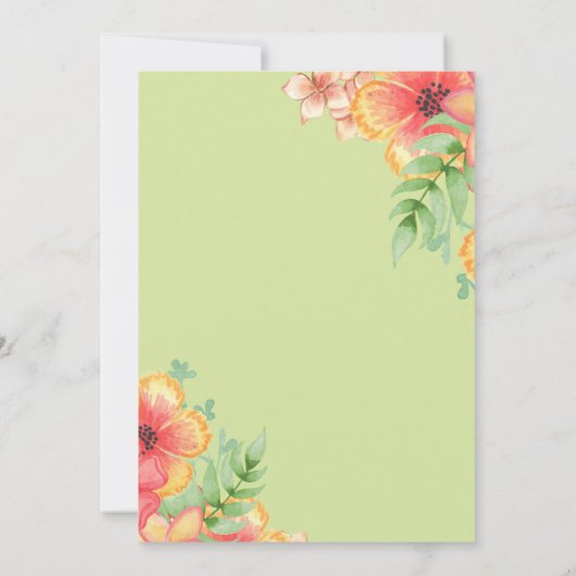 Elegante Boho Sage Groene Bloemen Bloemenbruiloft Kaart (Achterkant)