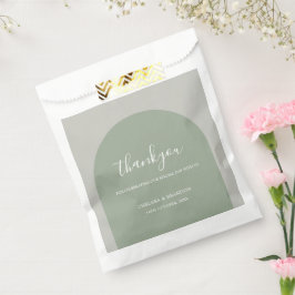 Elegante Boho Salie Groene Boog Dank Je Wel Trouwf Bedankzakje